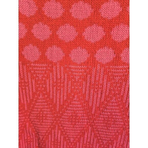 Joe Fresh X Large XL Red Pink 100% Cotton Sweater Top Shirt Dots and Diamonds - Picture 6 of 6